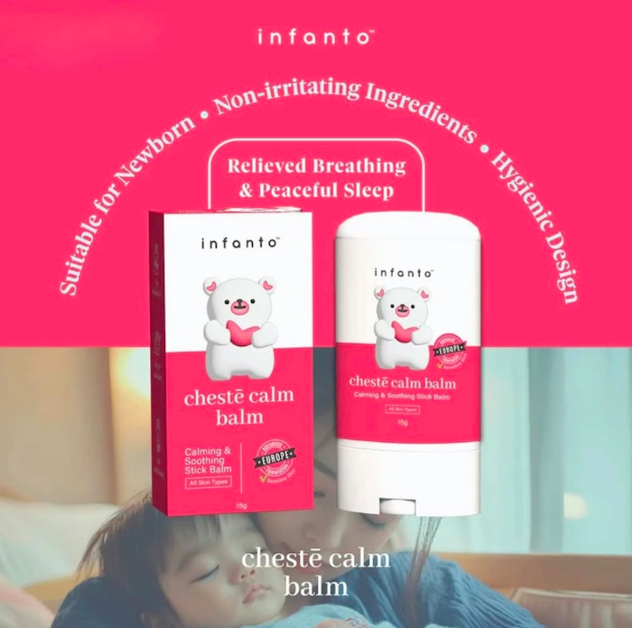 infanto baby chest calm balm Respiratory Relief calming soothing balm 宝宝伤风咳嗽呼吸胸腔安抚天然膏